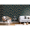 Papier peint Palmes bleu et beige - ODYSSEE - Ugepa - L933-01