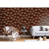 Papier peint Palmes rouge bordeaux et beige - ODYSSEE - Ugepa - L933-10