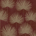 Papier peint Palmes rouge bordeaux et beige - ODYSSEE - Ugepa - L933-10