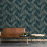 Papier peint Feuilles bleu et or - ODYSSEE - Ugepa - L934-01