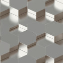 Papier peint Modèle 3D argent - GALACTIK - Ugepa - L970-09