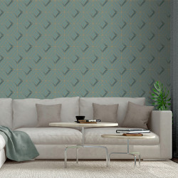 Papier peint Losanges vert d'eau - GALACTIK - Ugepa - L614-01