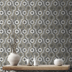 Papier peint Ethnique gris - GALACTIK - Ugepa - L927-09