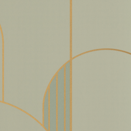 Papier peint High Walls vert amande et doré - LABYRINTH - Caselio - LBY102117020