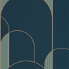 Papier peint High Walls bleu pétrole et doré - LABYRINTH - Caselio - LBY102116027