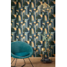 Papier peint Doors bleu, kaki et doré - LABYRINTH - Caselio - LBY102086072