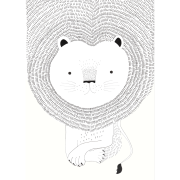 Panoramique Lion noir et blanc - BAMBINO - Rasch - BBN842227