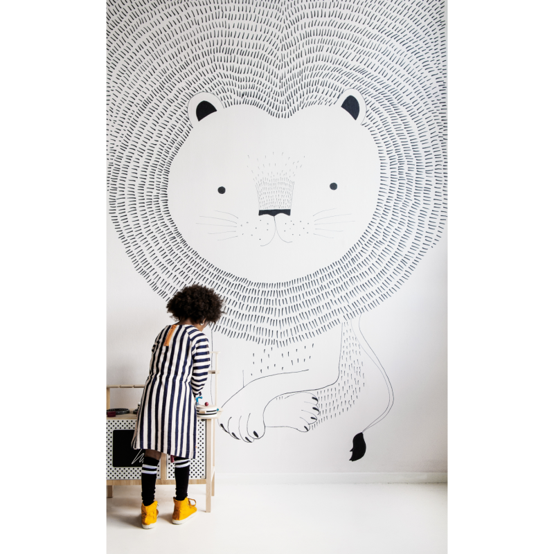 Panoramique Lion noir et blanc - BAMBINO - Rasch - Studio Class BBN842227
