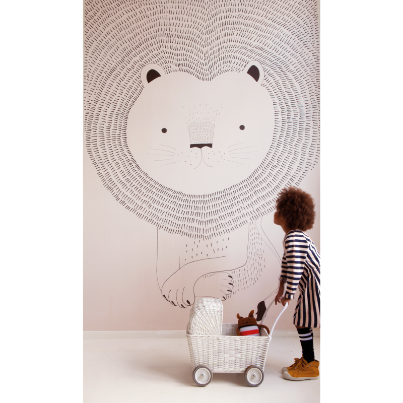 Panoramique Lion noir et blanc cassé - BAMBINO - Rasch - Studio Class BBN842272