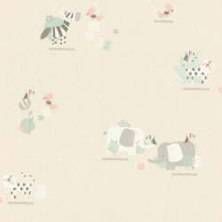 Papier peint Animals beige - BAMBINO - Rasch - BBN249736