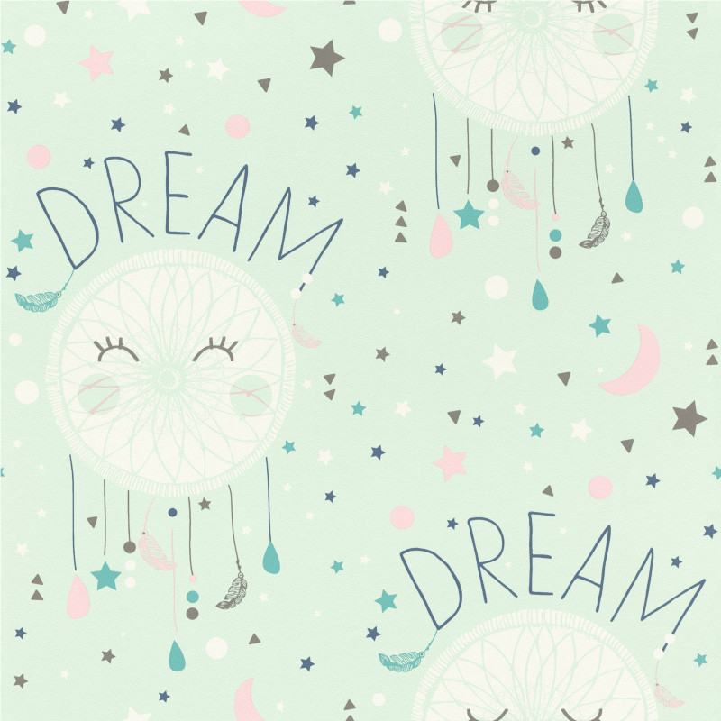 Papier peint Dream vert d'eau - BAMBINO - Rasch - BBN248760