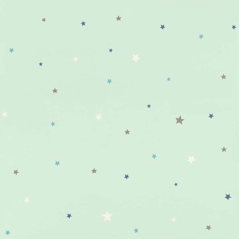 Papier peint Etoiles vert d'eau - BAMBINO - Rasch - BBN245240