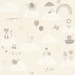 Papier peint Hello beige - BAMBINO - Rasch - BBN249446