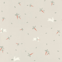 Papier peint Lapinou gris - BAMBINO - Rasch - BBN249248