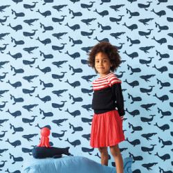 Papier peint Moby Dick bleu - BAMBINO - Rasch - Studio Class BBN531510