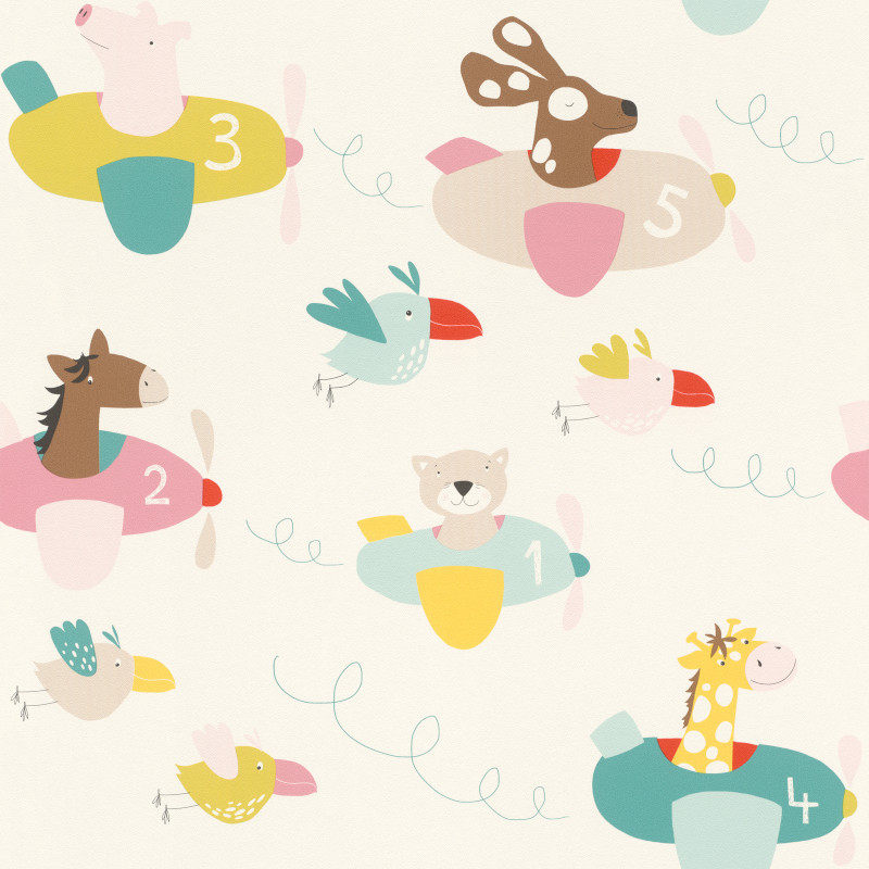Papier peint Nounours multicolore - BAMBINO - Rasch - BBN249064