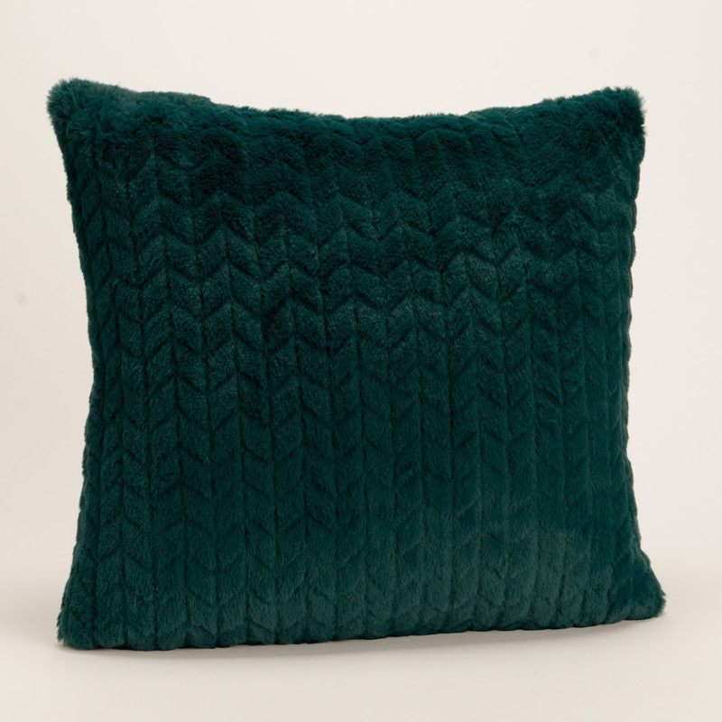 Coussin chevron uni vert émeraude - 40x40cm - Korb Amadeus