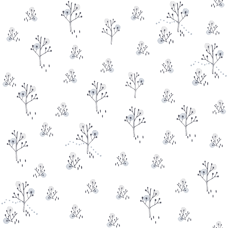 Papier peint Arbre Point argent et gris - BABY LAND - Lutèce 21104