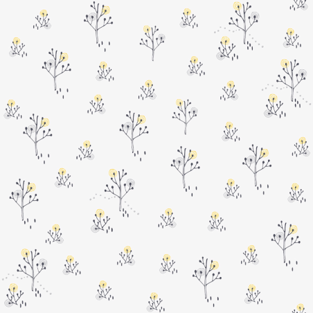 Papier peint Arbre Point gris et jaune - BABY LAND - Lutèce 21103