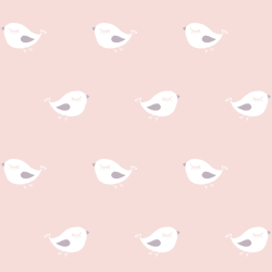 Papier peint Oiseau pailleté rose - BABY LAND - Lutèce - ND21107