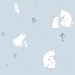 Papier peint Ours bleu ciel - BABY LAND - Lutèce - ND21102