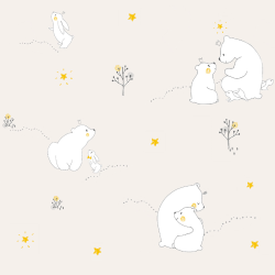 Papier peint Ours gris clair - BABY LAND - Lutèce - ND21101
