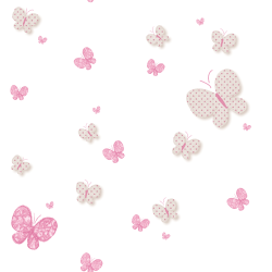 Papier peint Papillons rose et beige - BABY LAND - Lutèce - 5458