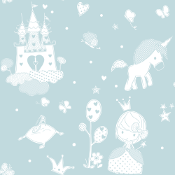 Papier peint Princesse bleu céleste - BABY LAND - Lutèce - 5461