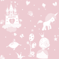 Papier peint Princesse rose - BABY LAND - Lutèce - 5462