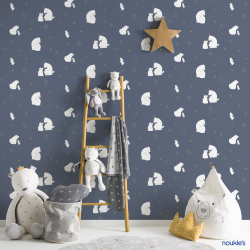 Papier peint Ours bleu foncé - BABY LAND - Lutèce - ND21100