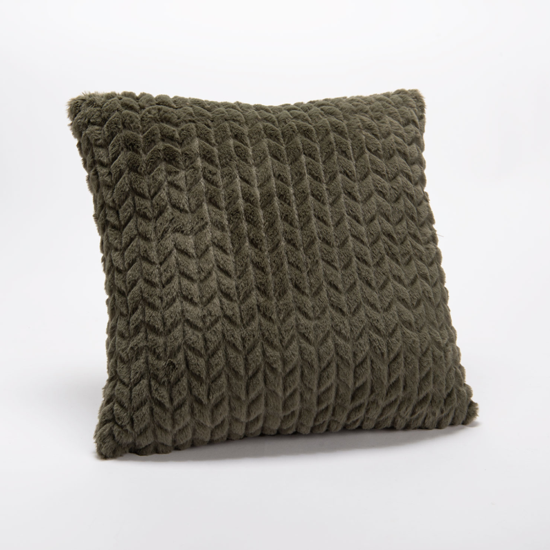 Coussin chevron uni vert émeraude - 40x40cm - Korb Amadeus