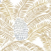 Papier peint Palmeta blanc et doré - ORPHEE - Casamance - 74742044