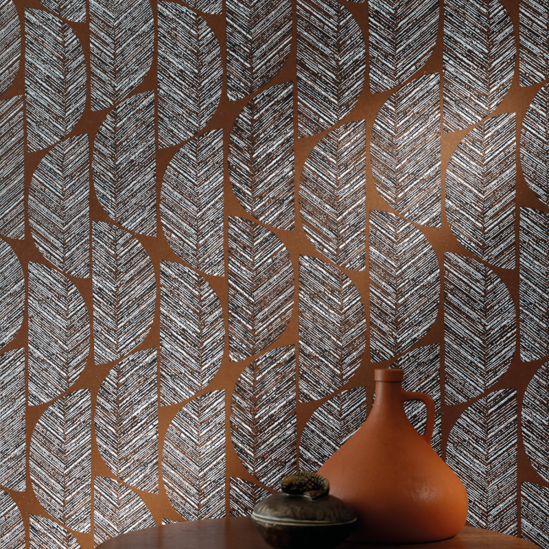 Papier peint Abelia terracotta - ORPHEE - Casamance - ORP74721224