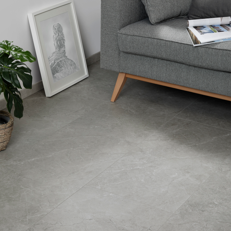 Dalle céramique clipsable "Dome50CERA0693B" gris clair - Ceratouch - CORETEC