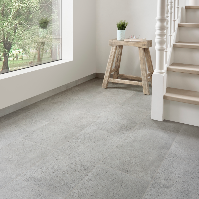 Dalle céramique clipsable "Rhon 50CERA0593A" gris clair - Ceratouch - CORETEC