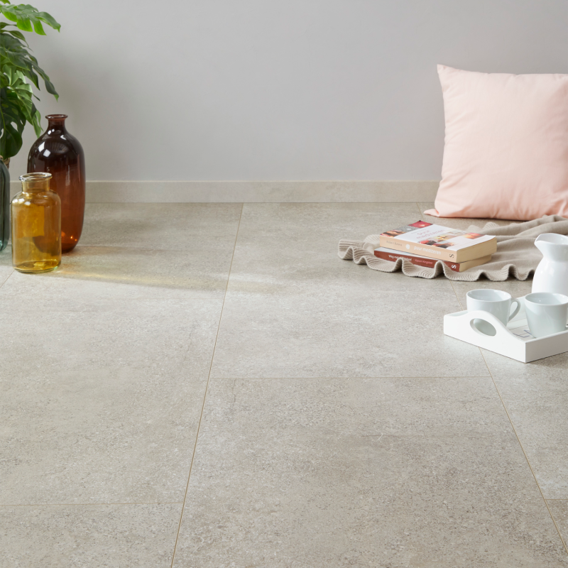 Dalle céramique clipsable "Teneguia 50CERA0192B" beige clair - Ceratouch - CORETEC
