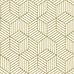 Papier peint adhésif Hexagone blanc et or - LES ADHESIFS - Lutèce - RMK10704