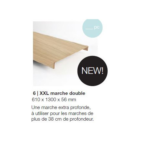 Marche stratifiée double XXL chêne Idaho 157- Concept d'escalier Maëstro Steps