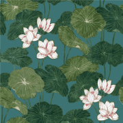 Papier peint adhésif Lily Pad bleu - LES ADHESIFS - Lutèce - RMK11436