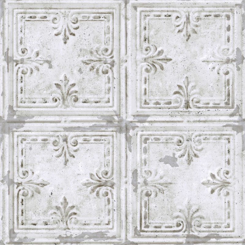 Papier peint adhésif Tin Tile blanc - LES ADHESIFS - Lutèce - RMK11209