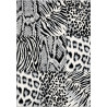 Tapis velours ras "Patchwork peau de bête noir et blanc" - Flash BALTA 120x170