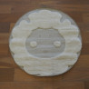 Tapis enfant rond "Tête Mouton écru et taupe" - Richie BALTA Diam.120