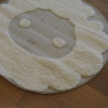 Tapis enfant rond "Tête Mouton écru et taupe" - Richie BALTA Diam.120