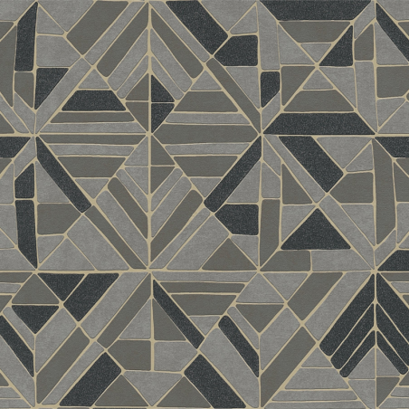 Papier peint Graphique Mosaique gris et noir  - POP STYLE - AS Création - AS374814