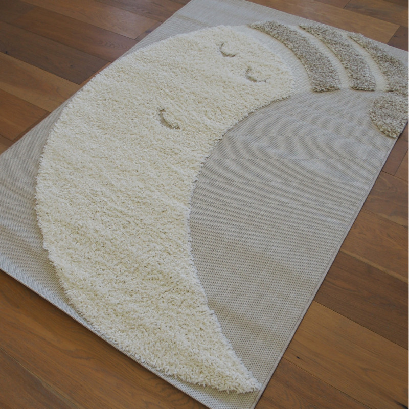 Tapis Clair de Lune écru et taupe - 120x170cm - RITUAL KIDS