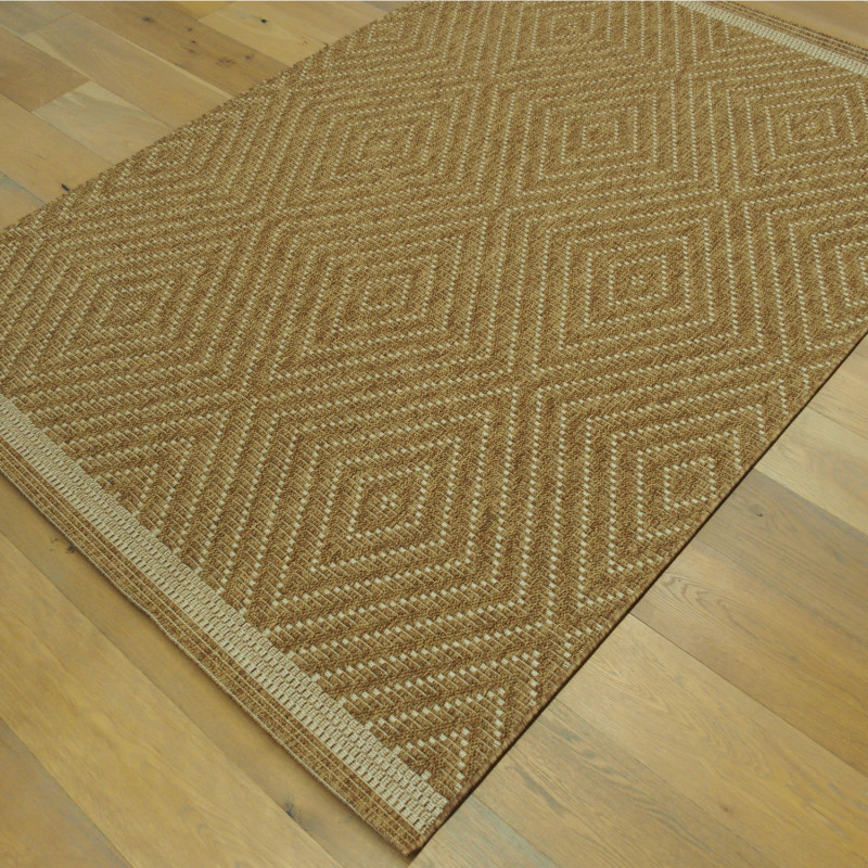 Tapis corde losanges camel - Grace BALTA - 160x230