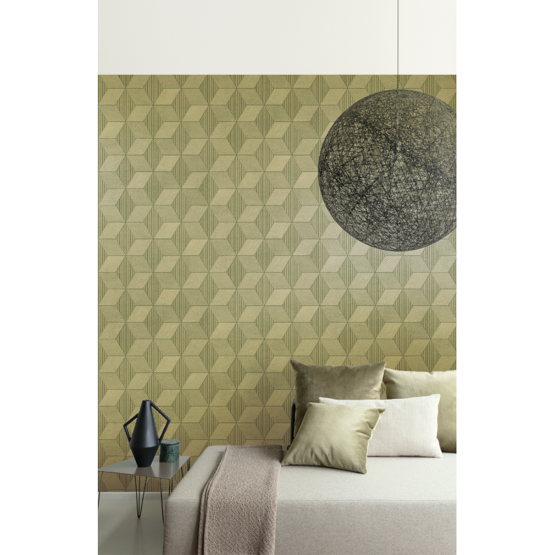 Papier peint Manhattan Olive - ORBITAL - Khrôma by Masureel - ORB501
