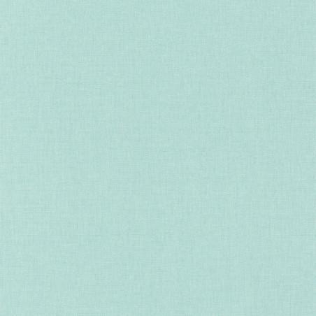 Papier peint Linen Uni bleu turquoise clair - LINEN - Caselio- INN68526509