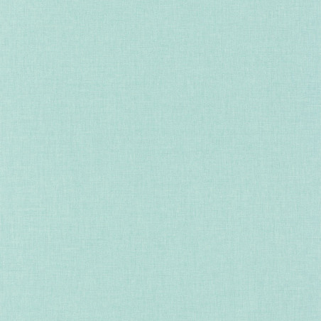 Papier peint Linen Uni bleu turquoise clair - LINEN - Caselio- INN68526509