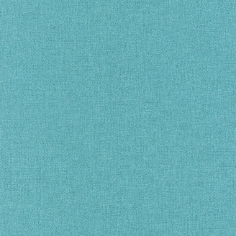 Papier peint Linen Uni bleu turquoise moyen - LINEN - Caselio - INN68526623